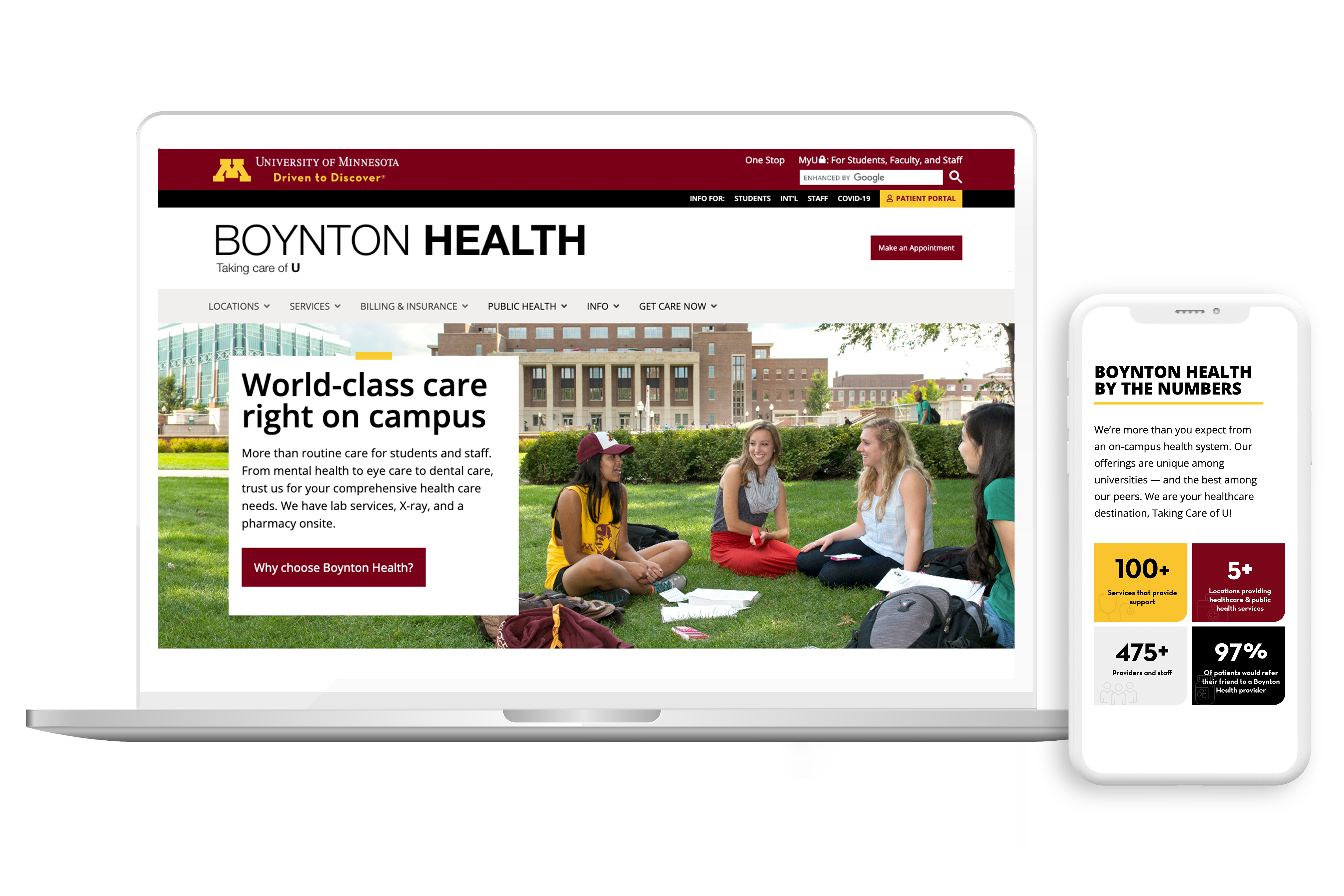University of Minnesota Boynton Health Website Drupal CMS
