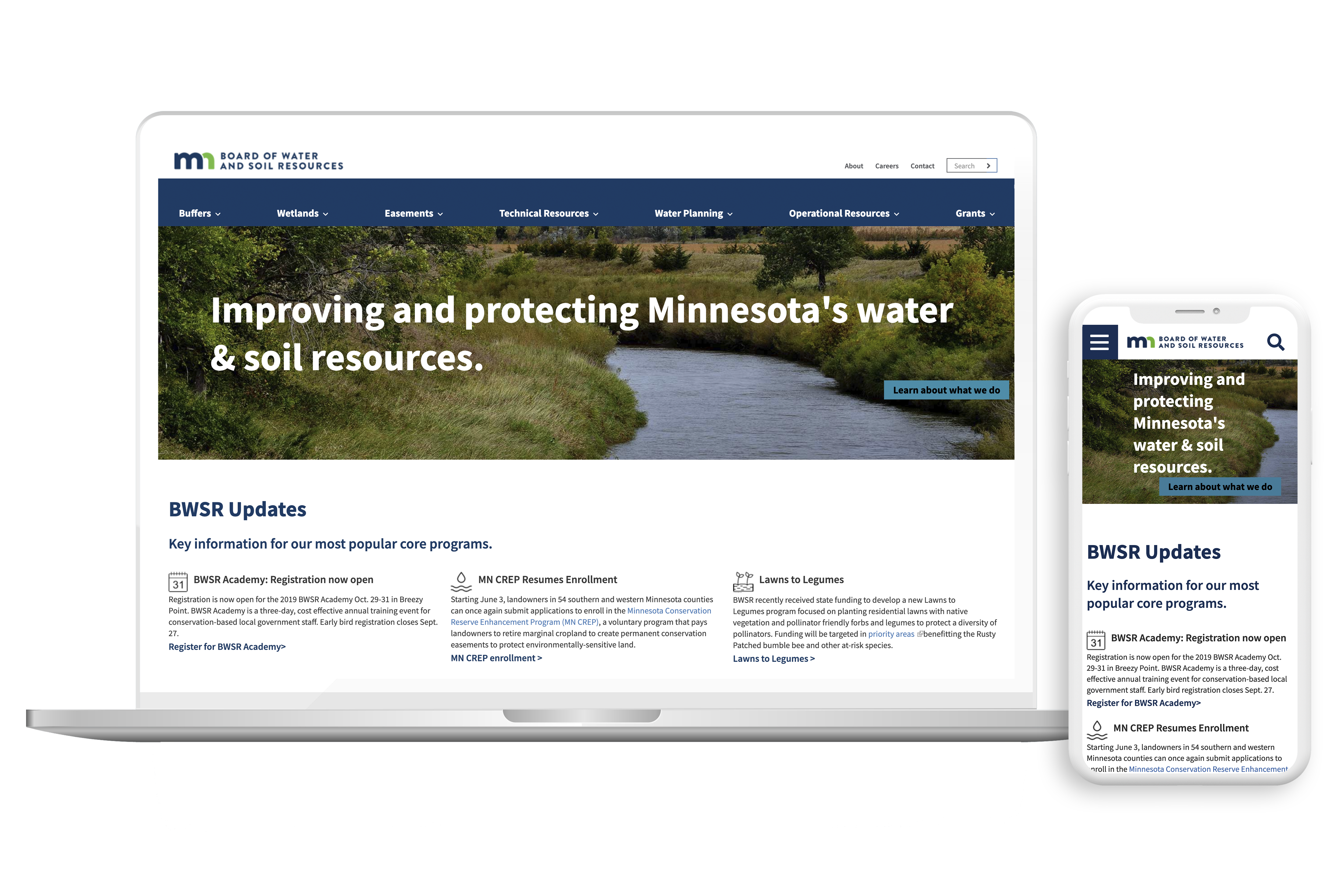 Minnesota Board of Water & Soil Resources Website Drupal CMS Government